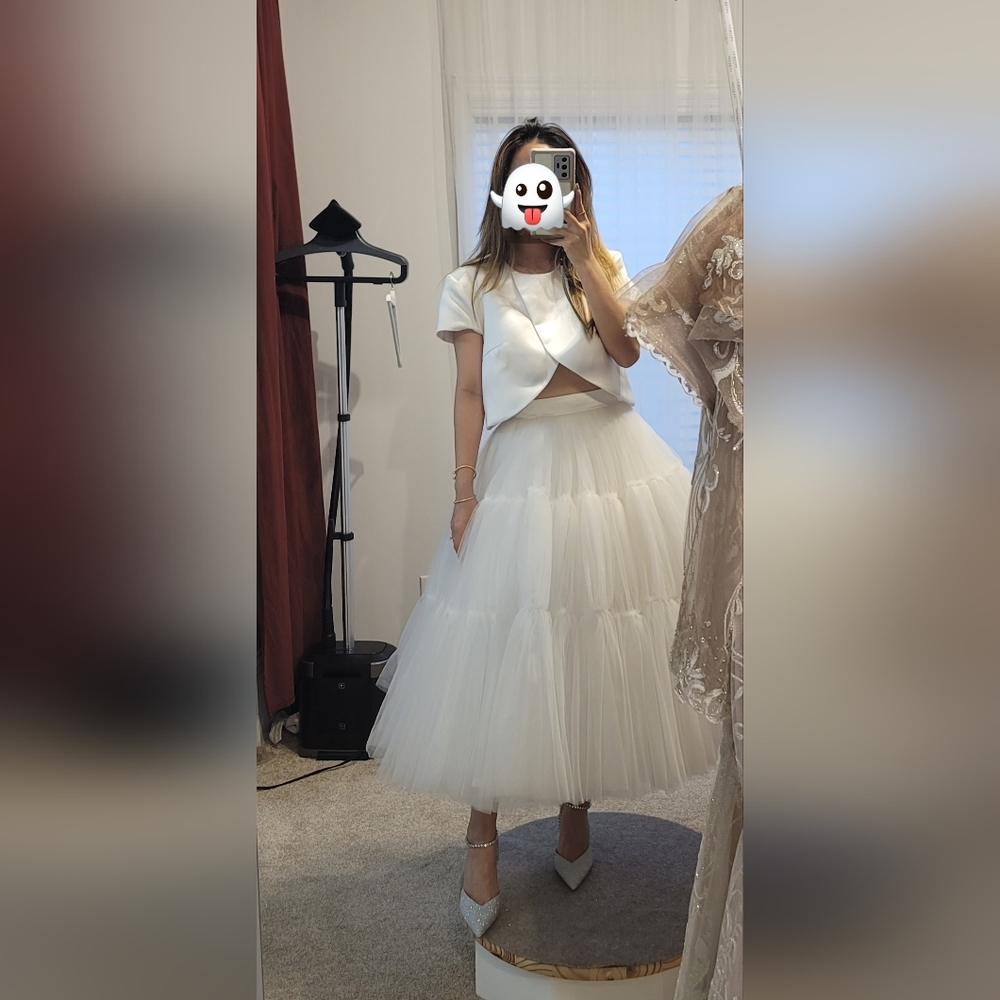 Custom made wedding reception 2 pieces set dress